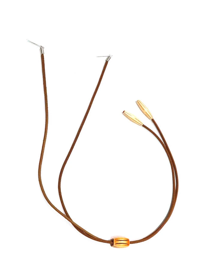 Twister Leather Cowboy Hat Chin Strap W/ Bone Bead