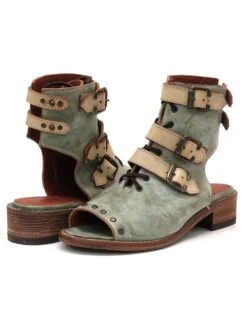 Corral F1189 Ladies Western Moss Lace And Straps Sandal Distressed Green