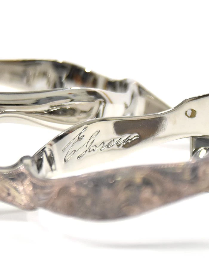 E. Garcia Authentic Chrome Western Inlay Cowboy Boot Spurs SP2251 - Image 3