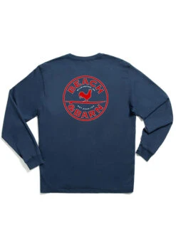 Beach & Barn EMBLEM-LS-NAVY Mens Emblem Long Sleeve Tee Navy