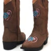 Roper 09-018-1556-1117 Kids Daisy Heart Snip Toe Western Boots Brown