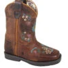 Smoky Mountain 3833T Kids Floralie Square Toe Western Boots Brown