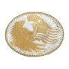 Crumrine C01246 Unisex Oval Rope Edge American Flag Buckle Silver And Gold