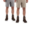 Carhartt 104198 Mens Force Relaxed Fit Lightweight Ripstop Work Short Asphalt Or Tan