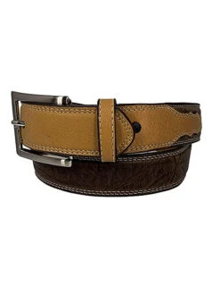 Twisted X XWF20 Mens Elephant Stamped Brick Wash Belt Dark Brown