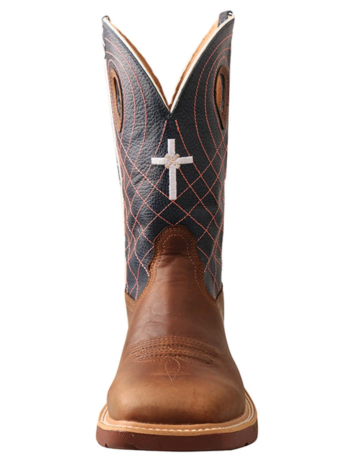 Twisted X MXBW001 Mens Waterproof Western Work Boot Mocha Navy - Q - Image 4