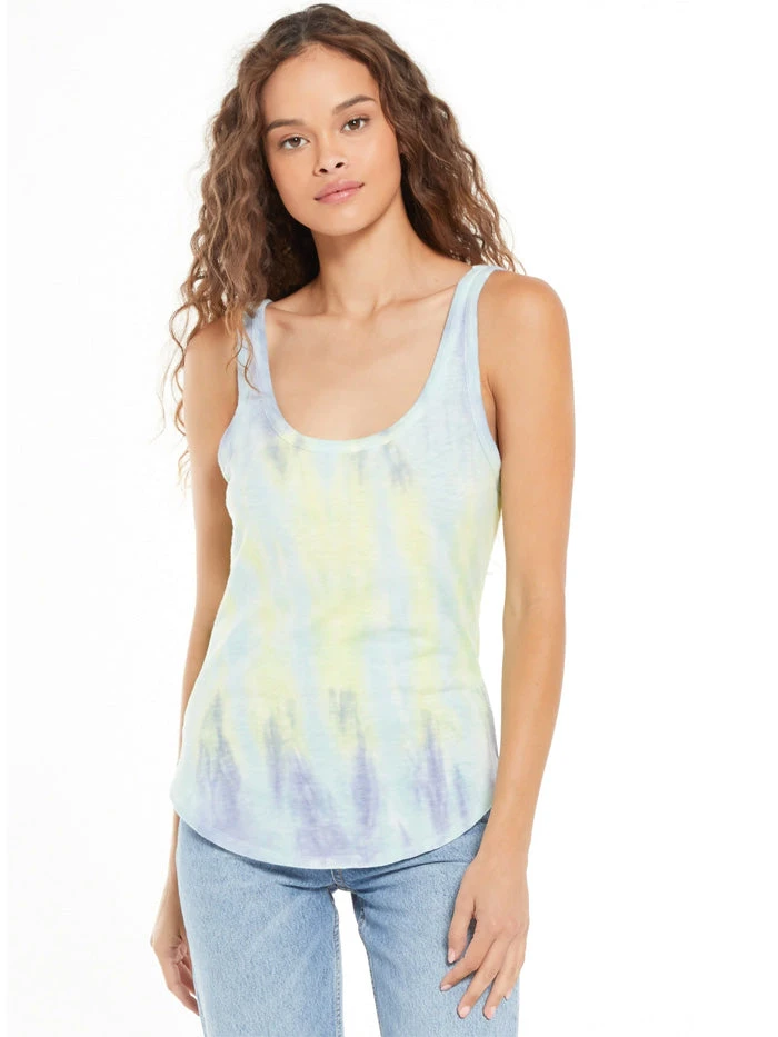 Z Supply ZT212721-LAV Womens Easy Sorbet Skies Tie-Dye Tank Lavender