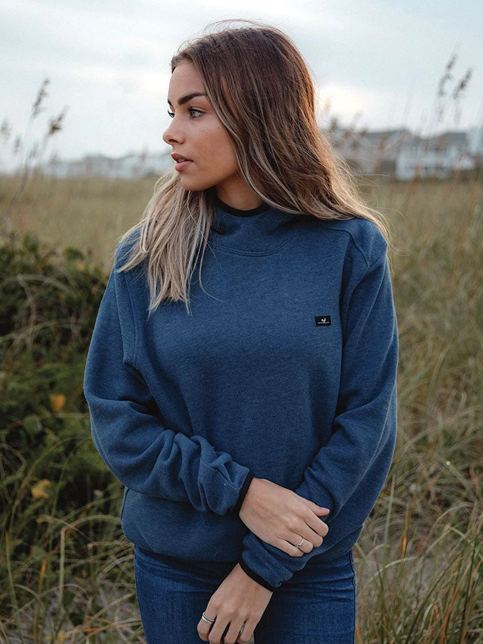 Beach & Barn Unisex Fit 3β Tall Collar Harbour Hoodie Seafarer