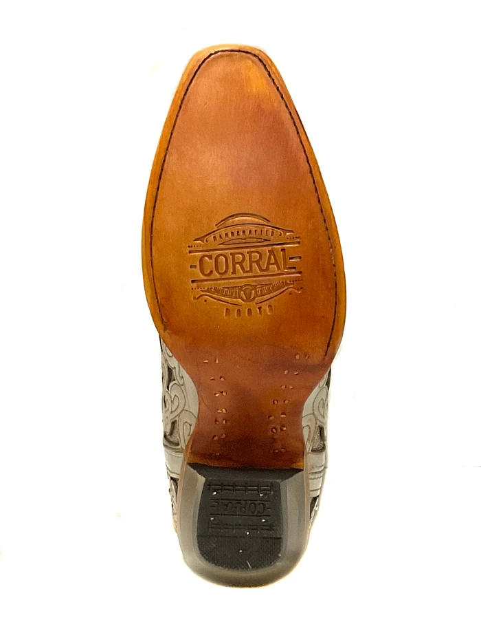 Corral A4408 Ladies Bull Skull Embroidery And Glitter Inlay Boots Tan - Image 6