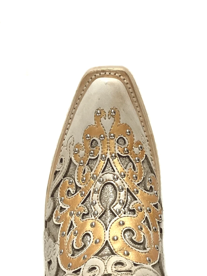 Corral A4408 Ladies Bull Skull Embroidery And Glitter Inlay Boots Tan - Image 3