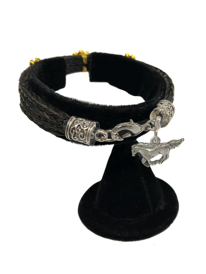 Fashionwest HH84R-1-BKRD Womens Horsehair Bracelet Red - Image 2