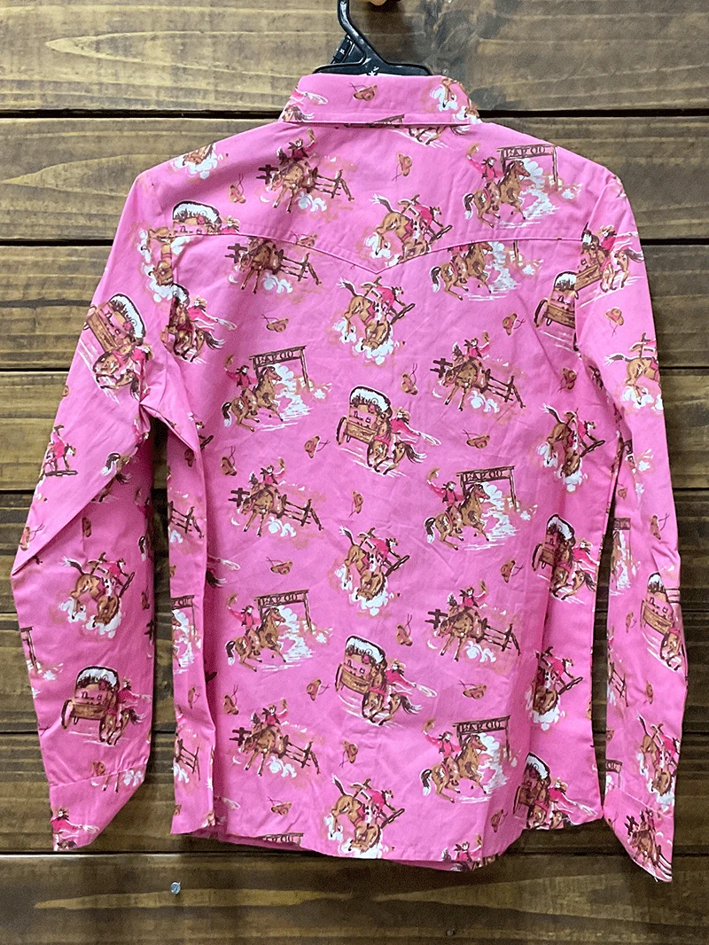 Panhandle C6S3493 Kids Long Sleeve Snap Shirt Rose/Mauve - Image 2