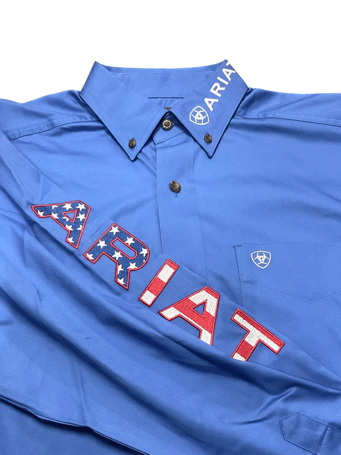 Ariat 10036179 Mens Team Logo Twill Classic Fit Shirt Sea Scape - Image 4