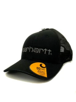 Carhartt 101195-001 Canvas Mesh Back Logo Graphic Cap Black