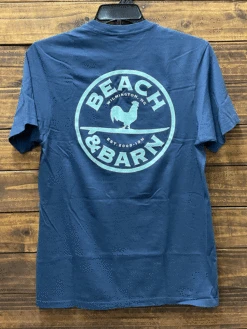 Beach & Barn EMBLEM TEE Adult Short Sleeve Pocket T-Shirt Navy