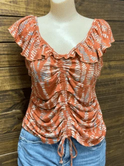 Travida 6302-1219 Womens Margot Top Fish Terra Cotta