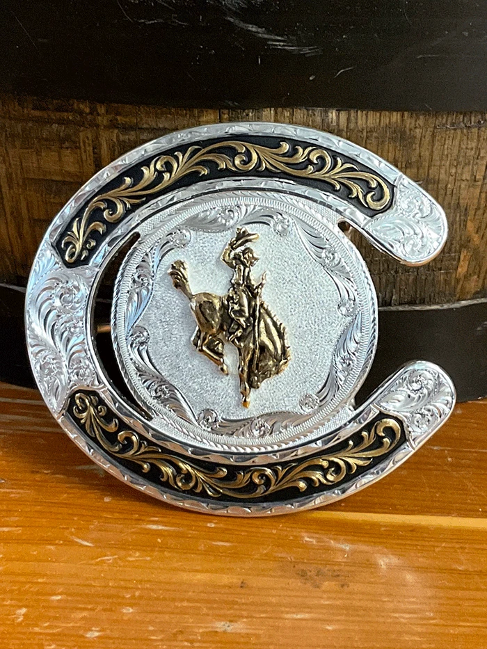 Montana Silversmiths 61375-593 Ranch Bucking Horse Buckle
