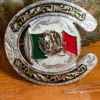 Montana Silversmiths 61375-219 Horseshoe Shape Mexican Flag Buckle