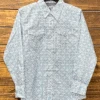 Wrangler 112314974 Kids 20X Advanced Comfort Western Print Shirt Teal