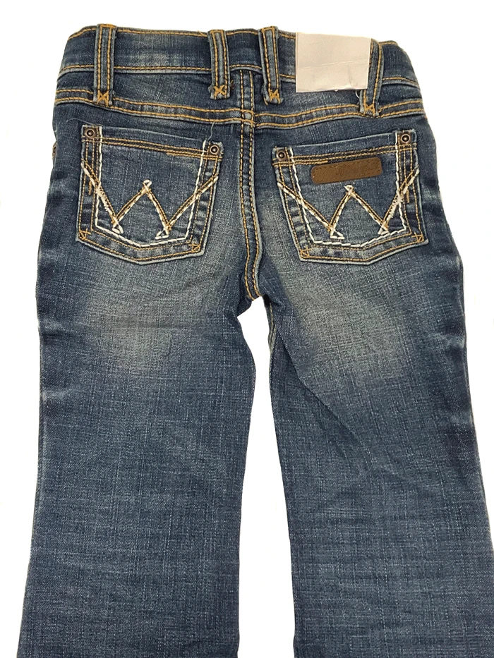 Wrangler 09MWGMS Girls Premium Patch Boot Cut Jean Medium Blue - Image 6