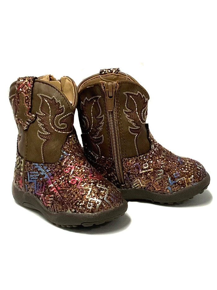 Roper 09-016-1225-2986 Infants Cowbabies Glitter Aztec Boot Brown - Image 2