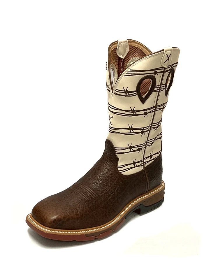 Twisted X MXBA006 Mens Alloy Toe Western Work Boot Elephant Print Brown And Bone - 23