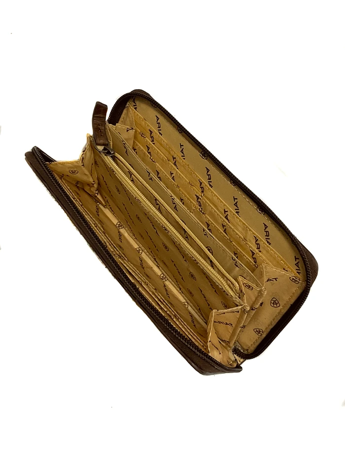 Ariat A770011102 Womens Addison Floral Wallet Brown - Image 3