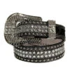 Nocona N320004036 Womens Studded Bling Leather Belt Silver