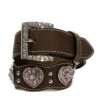 Nocona N4427044 Kids Fashion Heart Belt Brown