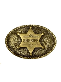 Colorado Silver Star 5158-B Sheriff Oval Belt Buckle Brass