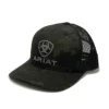 Ariat A300017101 R112 Snap Back Rubber Logo Cap Black Camo