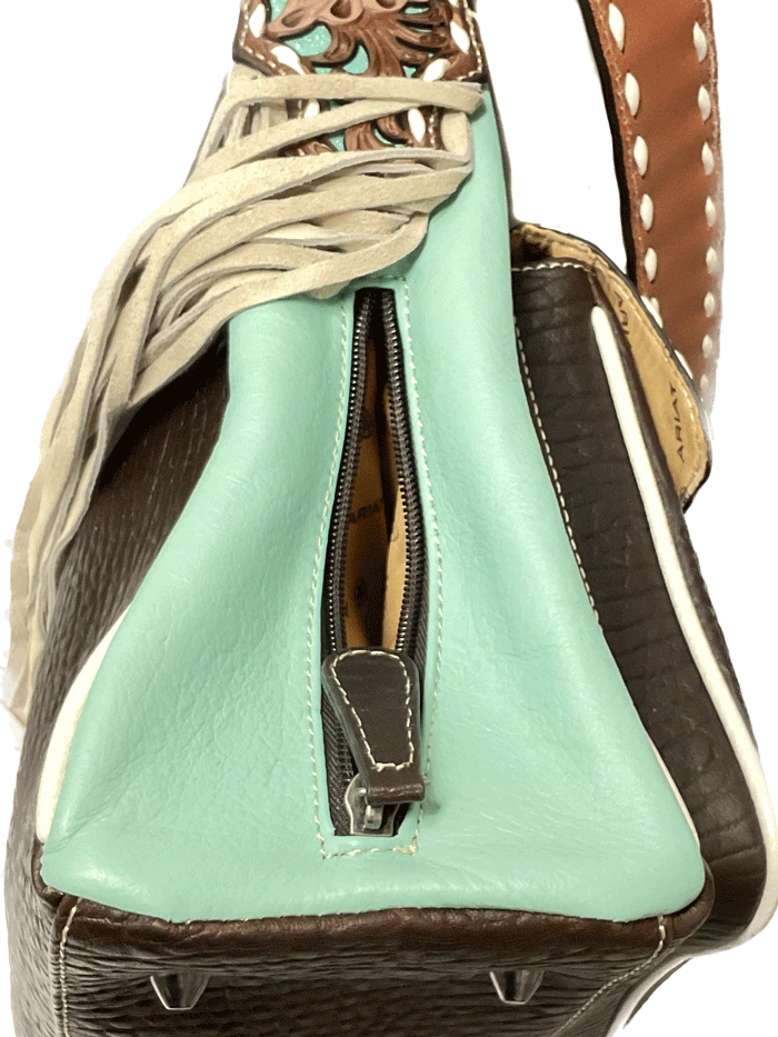 Ariat A770007202 Womens Monroe Tote Floral Pierced Lace Brown - Image 4