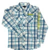 Wrangler 112324694 Boys Logo Long Sleeve Western Shirt Blue