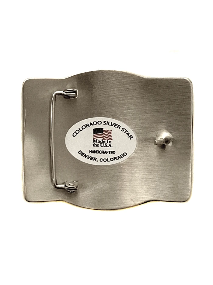 Colorado Silver Star 6604-BLB Silver Rectangular Thunderbird Buckle Black And Teal - Image 2