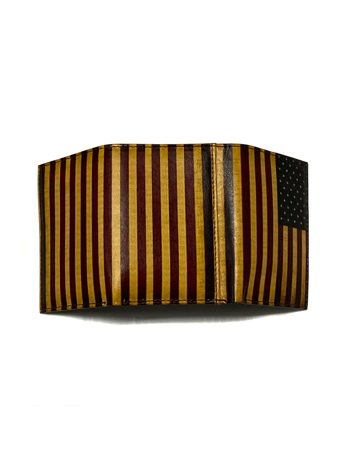 Nocona N5416597 Mens Vintage USA Flag Trifold Wallet - Image 3