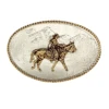 Montana Silversmiths 6250-931L Etched Mountains Ridin' For The Brand Cowboy Buckle Silver