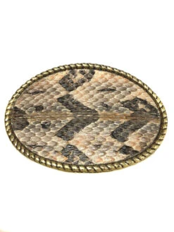 Skin Shop 121CB Snake Skin Solid Brass Belt Buckle Natural