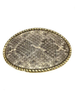 Skin Shop 121RW Snake Skin Solid Brass Belt Buckle Natural