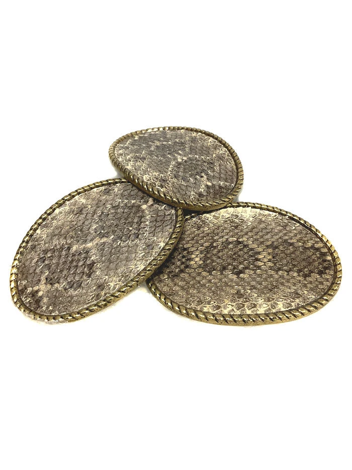 Skin Shop 121RW Snake Skin Solid Brass Belt Buckle Natural - Image 3