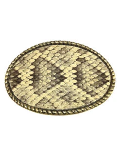 Skin Shop 121BW Snake Skin Solid Brass Belt Buckle Natural