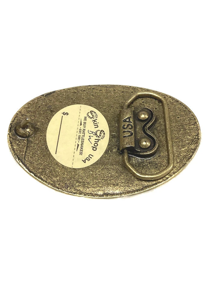 Skin Shop 121BW Snake Skin Solid Brass Belt Buckle Natural - Image 2
