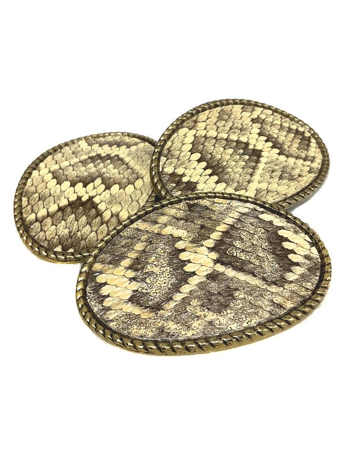 Skin Shop 121BW Snake Skin Solid Brass Belt Buckle Natural - Image 3