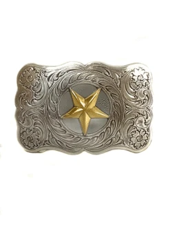 Nocona 37232 Gold Star Buckle Silver