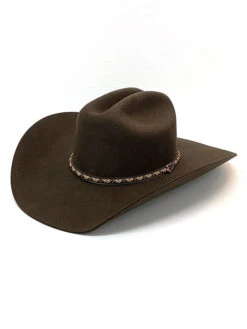 Justin JF0242PLNS Mens 2X Plains Premium Felt Hat Brown
