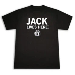 Ely Cattleman 15261500JD-89 Mens Jack Daniel's JACK LIVES HERE T-Shirt Black