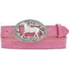 Justin C30201 Kids Lil Beauty Leather Belt With Horse Buckle Pink