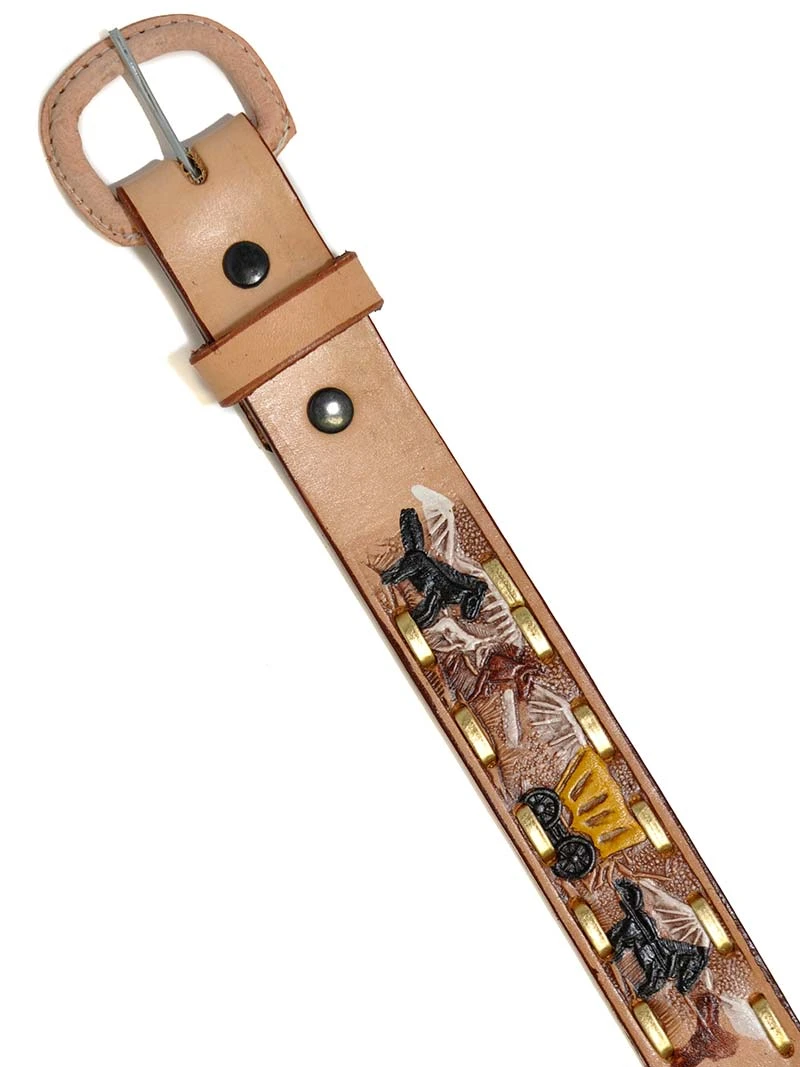 Western Express Kids Western Embossed Lacing Leather Belt XK105 - Image 5