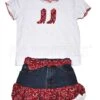 Kiddie Korral KK10-RED Kids Cowgirl Denim 2-Piece Red