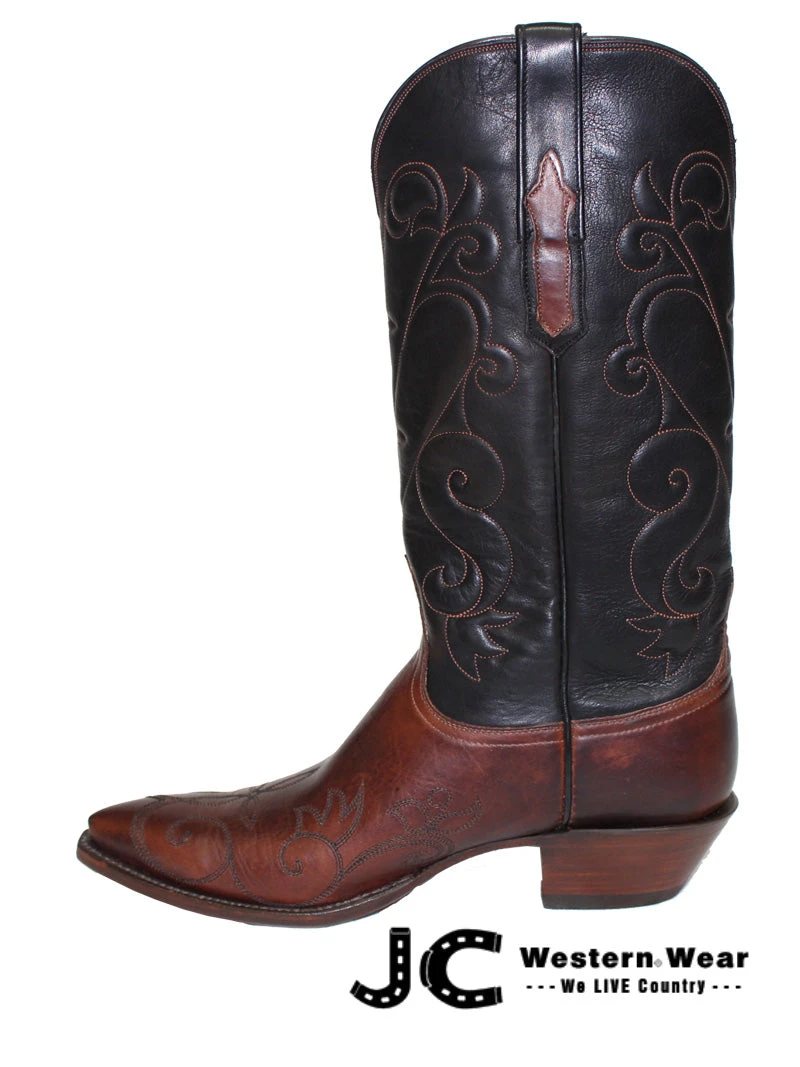 Lucchese L4712.44 Womens Classic Ranch Leather Boots Tan Burnished - Image 2
