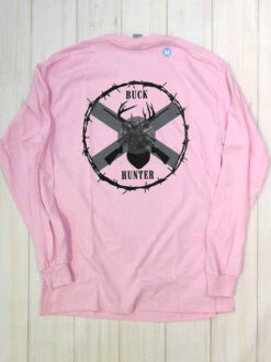 JC Western L9PC61LS-PNK Womens Buck Hunter Long Sleeve Tee Pink
